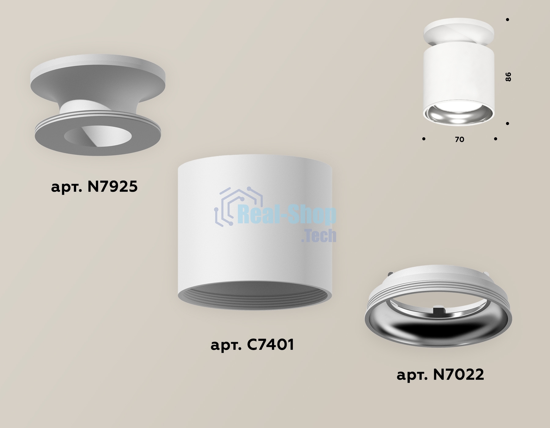 Светильник Ambrella Light XS7401103 SWH/PSL белый песок/серебро полированное MR16 GU5.3 (N7927, C7401, N7022)