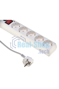 Сетевой фильтр BURO Сетевой фильтр, 5 розеток, 3 метра, (500SH-3-W), белый 992290