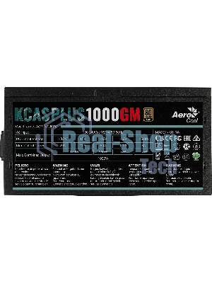 Блок питания Aerocool/Formula 1000W Retail KCAS PLUS 1000GM, 80 PLUS Gold, ATX v2.4, модульный, fan 14cm, 6x PCI-E [6+2-Pin], 10x SATA, 6x MOLEX