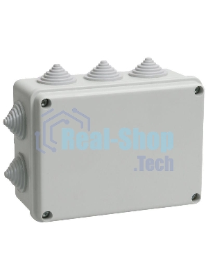 Коробка КМ41242 распаячная Iek UKO10-150-110-070-K41-55 для о/п 150х110х70 мм IP55 (RAL7035, 10 гермовводов)