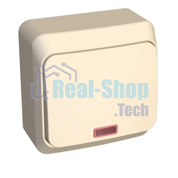 Выключатель 1-кл. ОП Этюд 10А IP20 с индик. крем. SchE BA10-005K