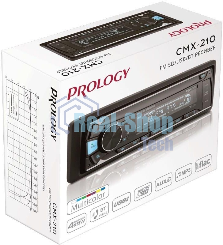Автомагнитола Prology CMX-210, 1 DIN, Bluetooth, USB Type-A, AUX, пульт ДУ