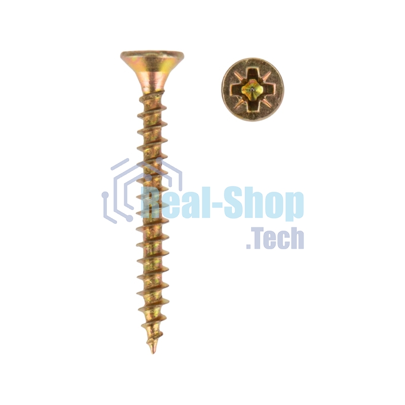 Саморез универсальный Kranz 4х30, желтый цинк, упаковка поставщика (12 000 шт.)