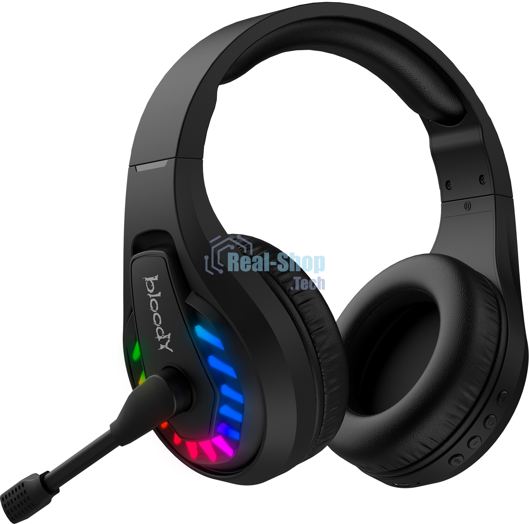 Гарнитура проводная с микрофоном A4Tech Bloody GR230 черный накладные BT оголовье (GR230)