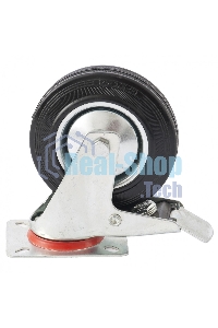 Колесо поворотное Сибртех с тормозом, диаметр 160 мм, крепление платформенное