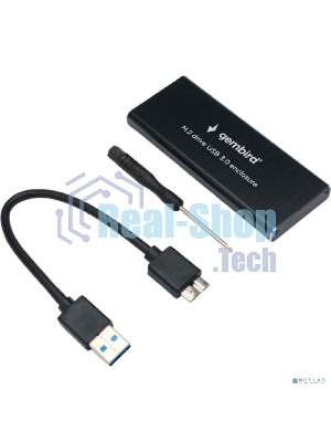 Внешний корпус Gembird EEM2-SATA-1 USB 3.0 для M2 SATA порт MicroB, металл, черный