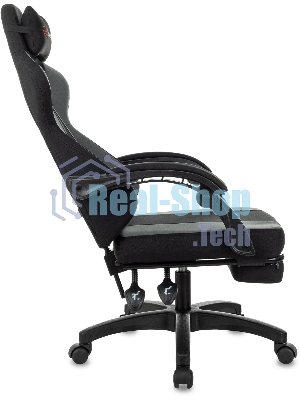 Кресло Zombie Weaver черный/серый, ткань, подголовник, подставка для ног