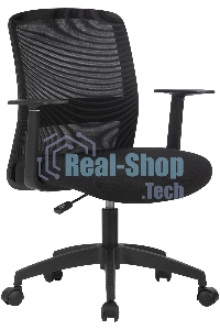 Кресло компьютерное Cactus CS-MC333-BK черный, сиденье черный, сетка/ткань, низк.спин. крестов. пластик, пластик черный