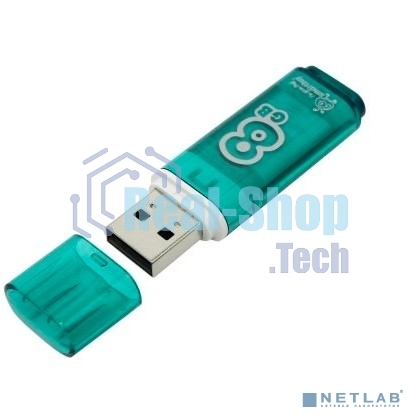 Флешка USB Smartbuy Glossy series green (SB8GbGS-G), 8Gb, USB 2.0, R/W 15/5, зеленый