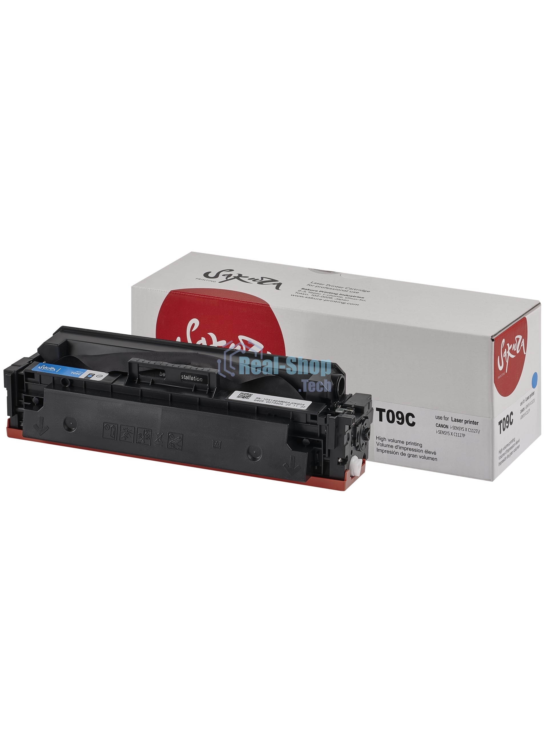Картридж Sakura T09C-ECO (3019C006) для Canon, голубой, 5900 к. (чип без счетчика копий)