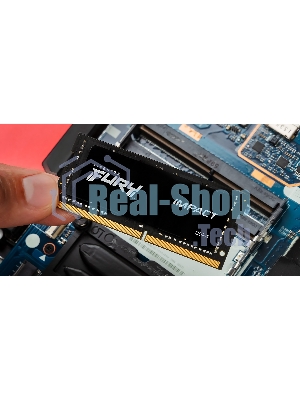 Оперативная память Kingston Fury Impact, DDR5, 16Gb (1x16Gb), 6400MHz, CL38, ECC, SO-DIMM, с радиатором, черный