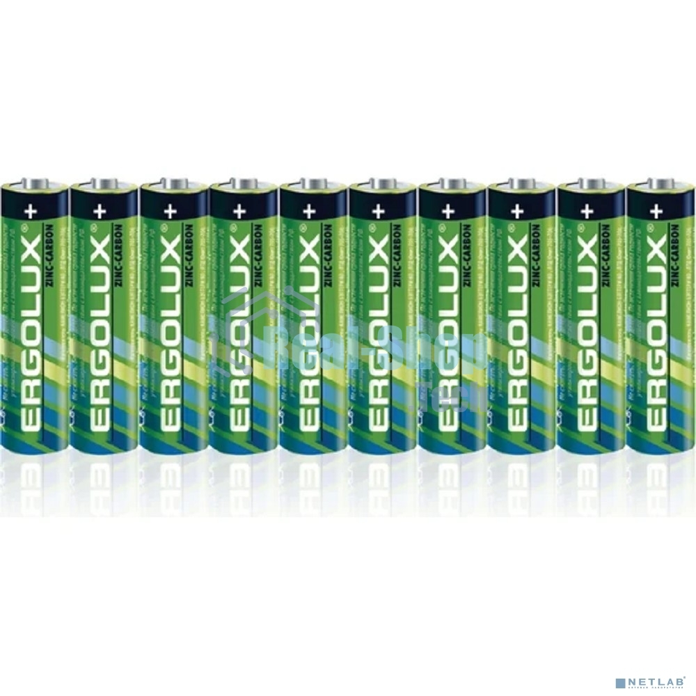 Мизинчиковая батарейка Ergolux R 03 SR10 (R03 SR10, ААА 1.5В)(10 шт. в уп-ке)