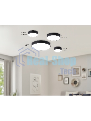Потолочный светодиодный светильник Ambrella light FV5518 BK черный LED 18W 4200K D160*58 (Без ПДУ)