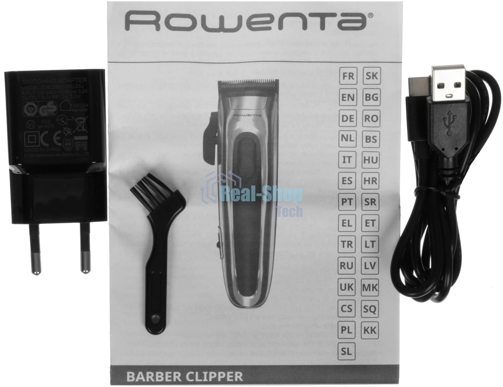 Машинка для стрижки Rowenta TN1551E0 серебристый/черный (насадок в компл:12шт)