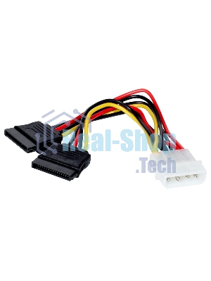 Кабель питания 2xSATA (от разъема Molex (IDE) блока питания), 15 см ExeGate