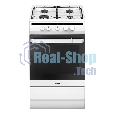 Плита газовая Hansa FCGW51001 белый, конфорок 4 шт, духовка 56 л, 50 см x 85 см x 60 см