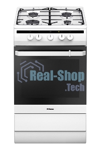 Плита газовая Hansa FCGW51001 белый, конфорок 4 шт, духовка 56 л, 50 см x 85 см x 60 см