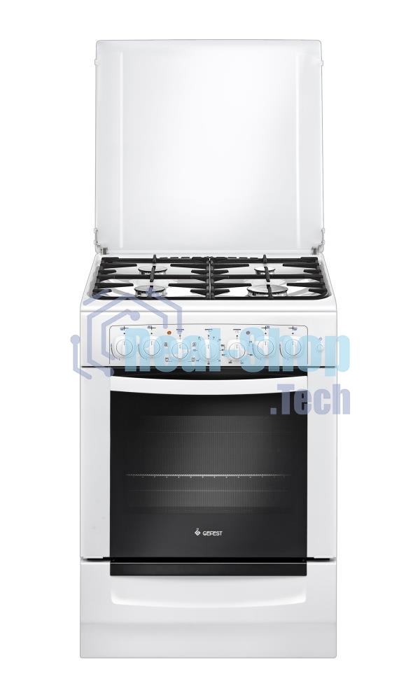 Плита комбинированная Gefest ПГЭ 6102-02 белый, конфорок 4 газовых, духовка 55 л, 60 см x 85 см x 60 см