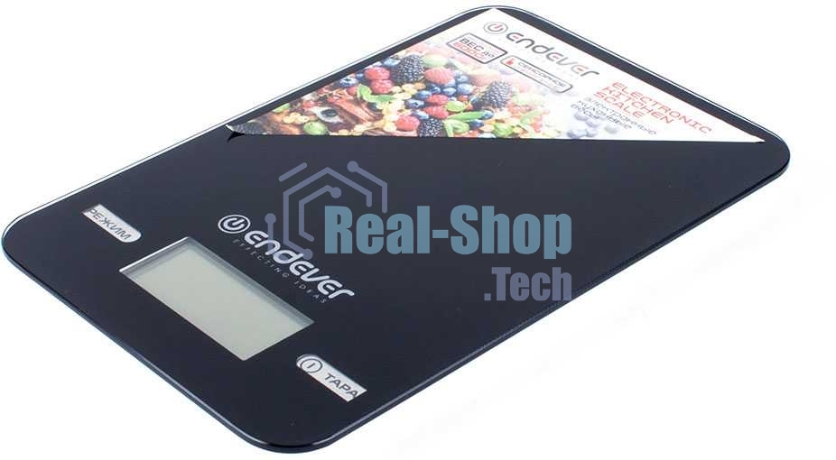 Весы кухонные электронные Endever Skyline KS-527, вес от 2 г до 5 кг. Закаленное стекло повышенной прочности, LCD-дисплей, авто откл.