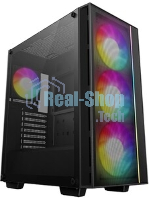 Компьютерный корпус Deepcool MATREXX 55 V4 без БП, боковое окно (закаленное стекло), 3xARGb LED 140мм вентилятора спереди, 1xARGb LED 120мм вентилятор сзади, черный, ATX