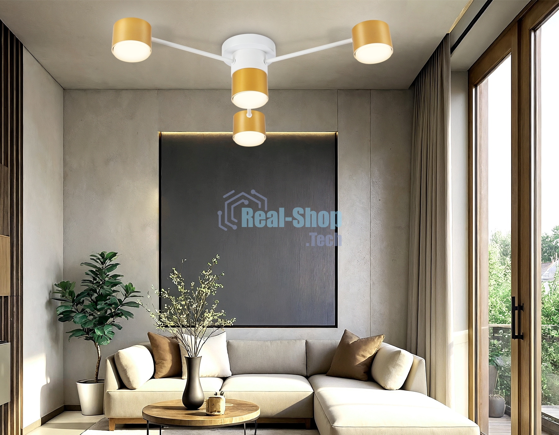 Потолочный светильник Ambrella light FL51720/4 WH/GD белый/золото GX53/4 max 12W 645*135