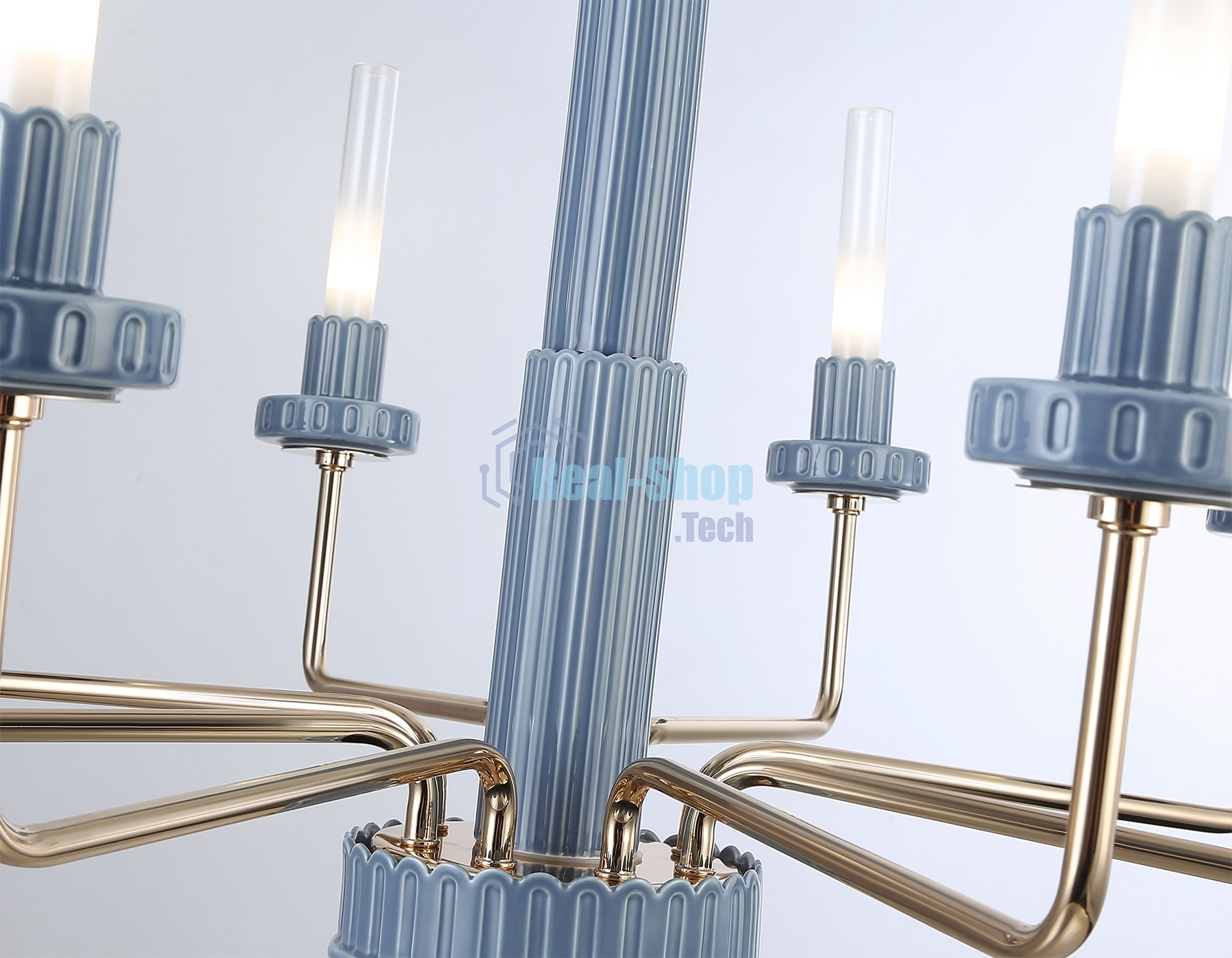 Люстра Ambrella light LH53126/8 GD/WH/GB золото/белый/серо-синий 13W 3000K D720*1120