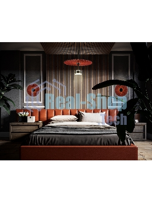Настенный светильник Ambrella light LH72653 BK/RD черный/красный 6W 3000K D300*100