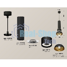 Светильник Ambrella Light XP8111007 SBK/PYG/CL черный песок/золото желтое полированное/прозрачный GX53