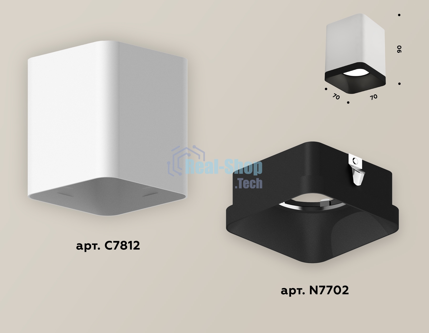 Светильник Ambrella Light XS7812002 SWH/SBK белый песок/черный песок MR16 GU5.3 (C7812, N7702)
