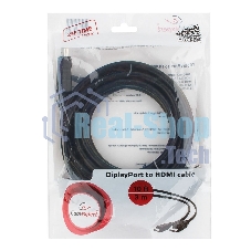 Кабель DisplayPort-HDMI Gembird/Cablexpert 3м, 20M/19M, черный, экран, пакет(CC-DP-HDMI-3M)