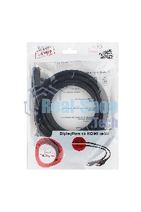 Кабель DisplayPort-HDMI Gembird/Cablexpert 3м, 20M/19M, черный, экран, пакет(CC-DP-HDMI-3M)