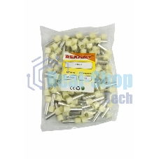 Наконечник штыревой втулочный изолированный Rexant F-18 мм 16 мм² (НШВи 16-18) слоновая кость