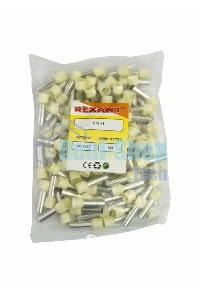 Наконечник штыревой втулочный изолированный Rexant F-18 мм 16 мм² (НШВи 16-18) слоновая кость