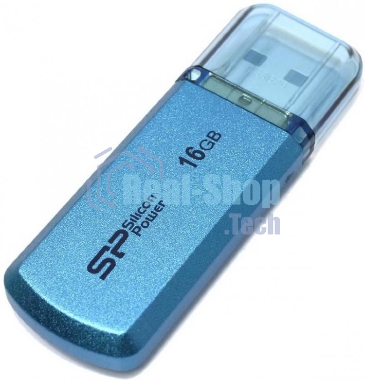 Флешка USB Silicon Power Helios 101 (SP016GBUF2101V1B), 16Gb, USB 2.0, Type-A, R/W 18/12, голубой