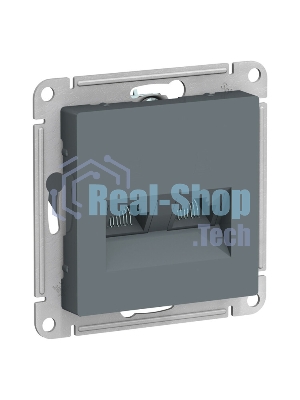 Розетка компьютерная двойная RJ45+RJ45, кат.5E, механизм ATN000785 Schneider Electric AtlasDesign Грифель
