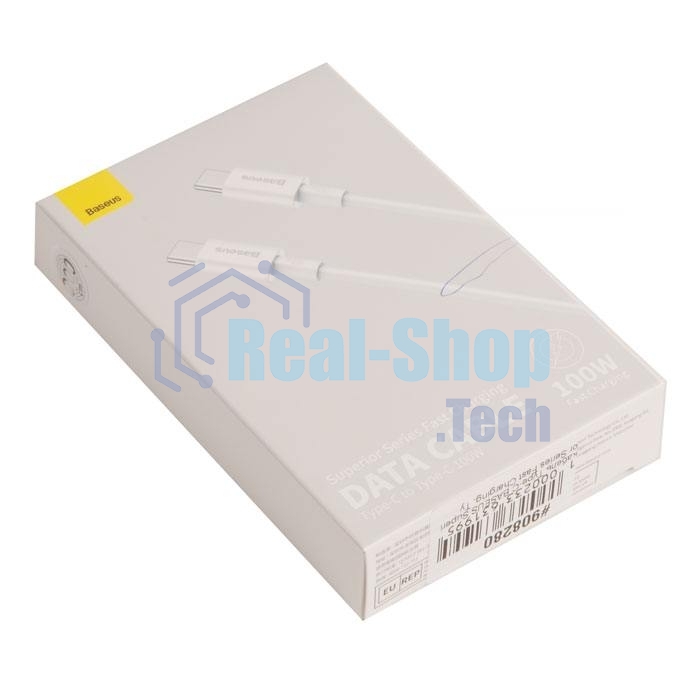 Кабель Type-C BASEUS Superior Series Fast Charging, Type-C, 100W, длина 2.0 м, белый