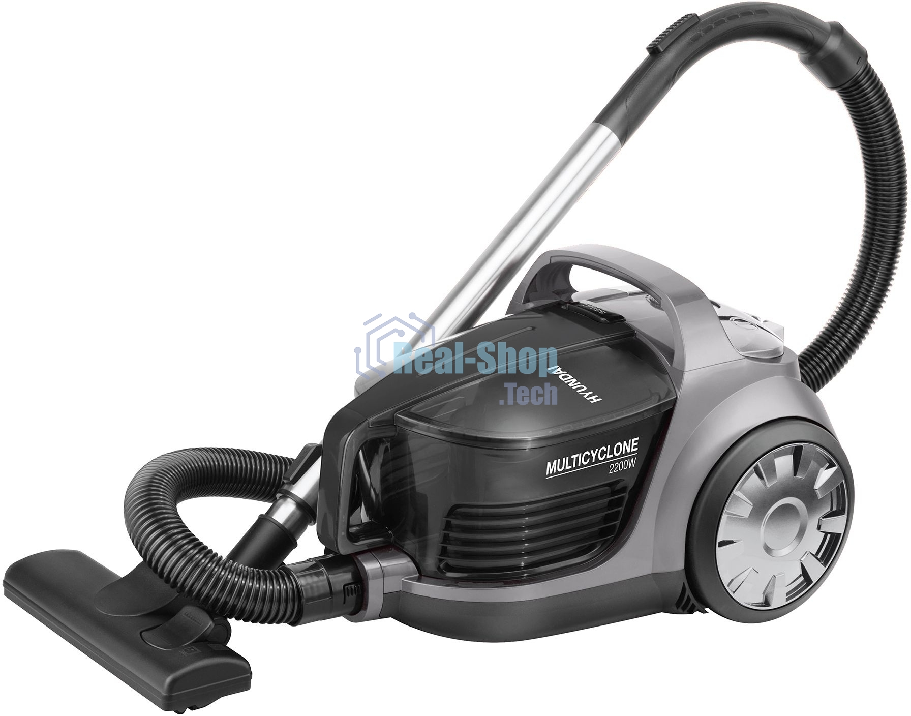 Пылесос Hyundai HYV-C2650 черный/серебристый, 380/2200 Вт, уборка сухая, пылесборник контейнер 3.5 л