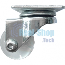 Колесо ПУ Сибртех прозрачное поворотное d-35 мм, крепление платформенное Колесо ПУ Сибртех прозрачное поворотное d-35 мм, крепление платформенное