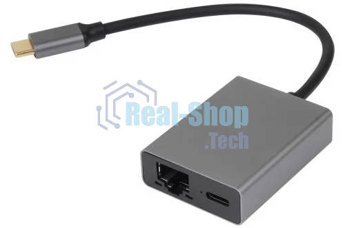 Адаптер TypeC--->RJ45+PD 100Вт, Allum Shell, VCOM