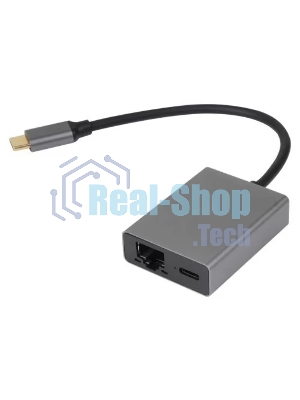 Адаптер TypeC--->RJ45+PD 100Вт, Allum Shell, VCOM