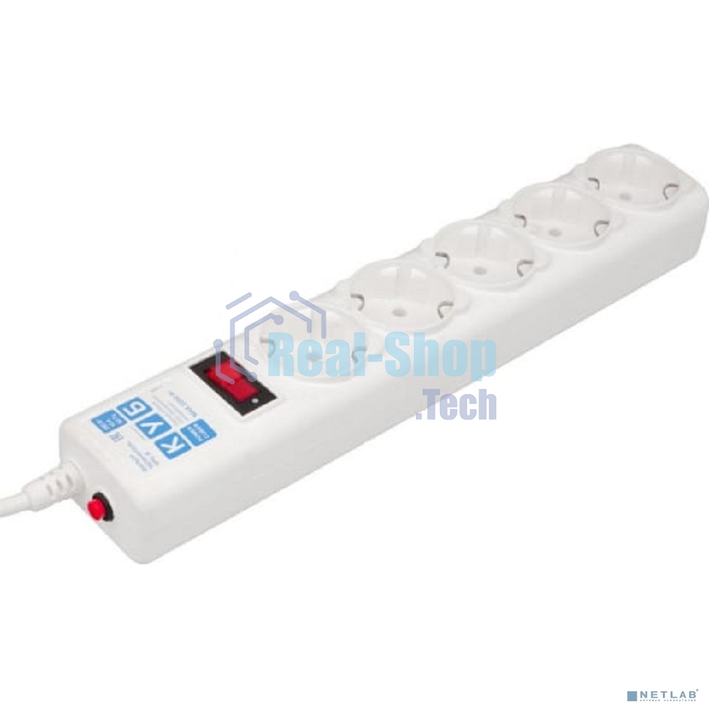 Сетевой фильтр Powercube SPG-B-10-WHITE 3 м (5 розеток) белый (коробка)