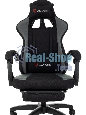 Кресло Zombie Weaver черный/серый, ткань, подголовник, подставка для ног