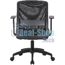 Кресло компьютерное Cactus CS-MC333-BK черный, сиденье черный, сетка/ткань, низк.спин. крестов. пластик, пластик черный