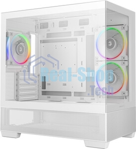 Компьютерный корпус Deepcool CG380 3F WH без БП, боковое окно (панорама), 3x120мм ARGB PWM вентилятора, белый, mATX