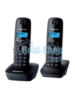 Телефон беспроводной (DECT) Panasonic KX-TG1612RUH (серый) Доп трубка в комплекте,АОН, Caller ID,12 мелодий звонка,поиск трубки