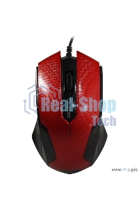 Мышь проводная Qumo Office M14 красный, 1000 dpi, USB, кнопки - 3