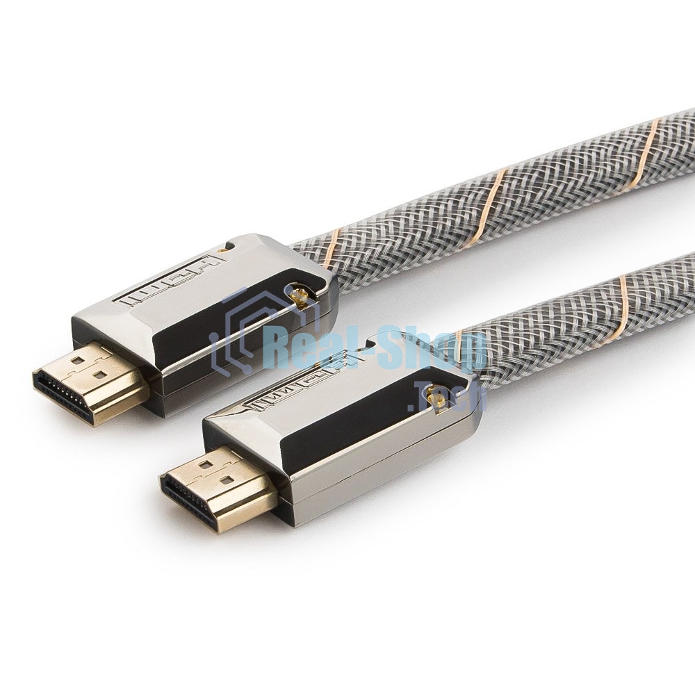 Кабель Cablexpert HDMI, серия Platinum, 4,5 м, v2.0, M/M, плоский, позол.разъемы, металлический корпус, нейлоновая оплетка, блистер