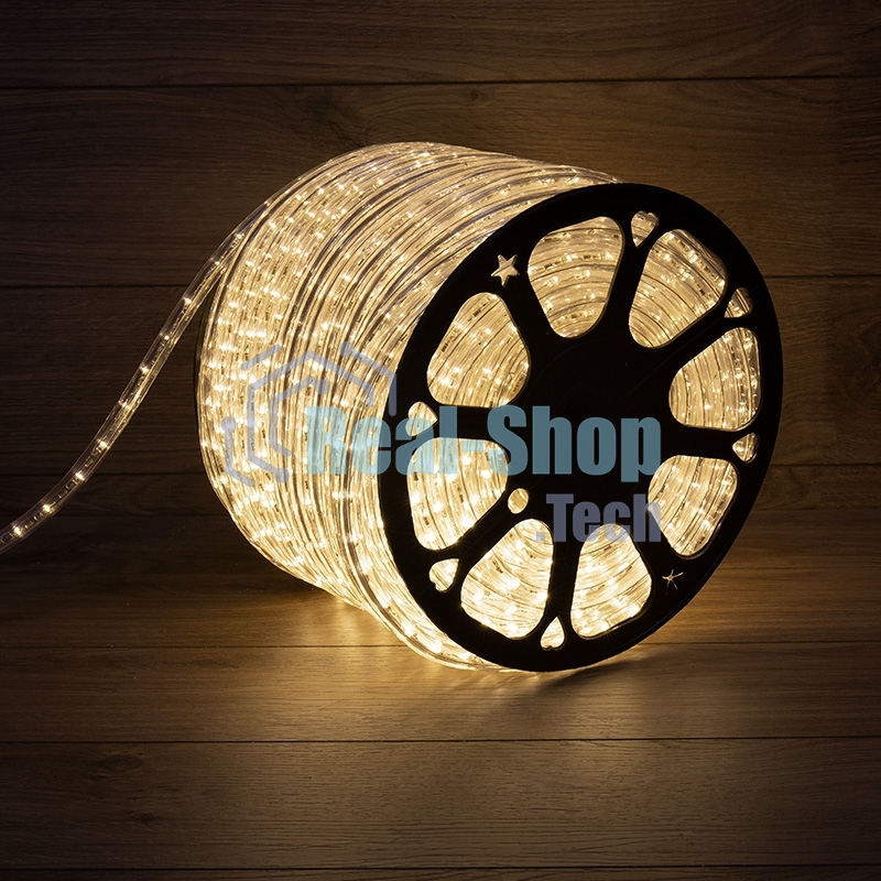 Дюралайт Neon-night LED, постоянное свечение (2W) - теплый белый Эконом 24 LED/м, бухта 100м