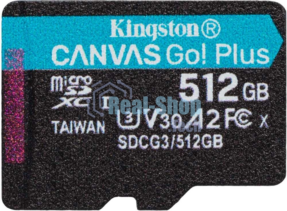 Флеш карта Kingston microSD 512GB microSDXC Class 10 UHS-I U3 V30 Canvas Go Plus 170MB/s