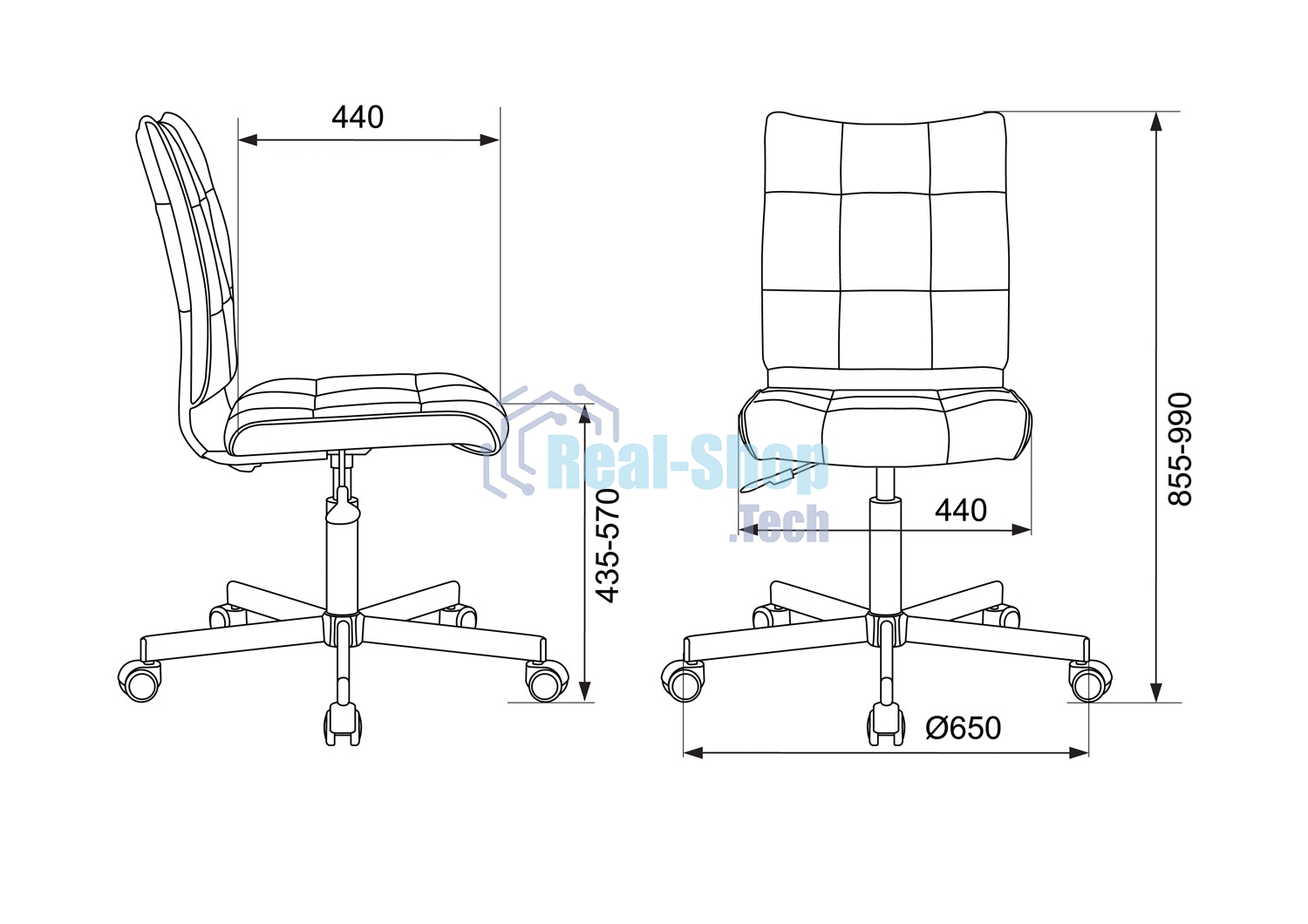 Кресло компьютерное Бюрократ CH-330M/LT-20 без подлокотников, черный, крестовина металл